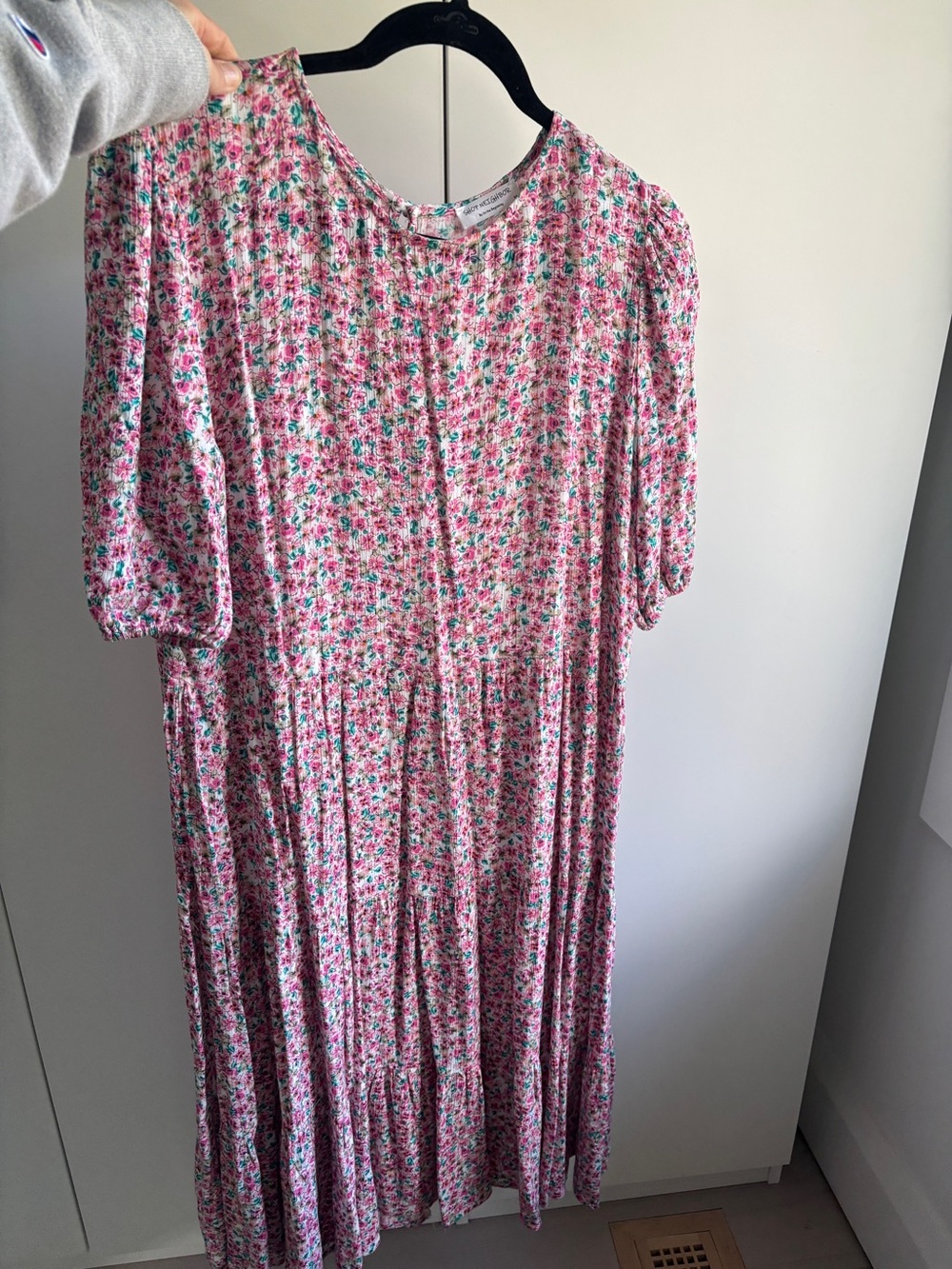 Floral Pink Tiered Dress